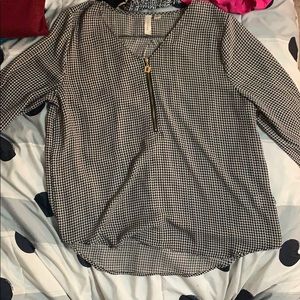 Black and white tacera blouse